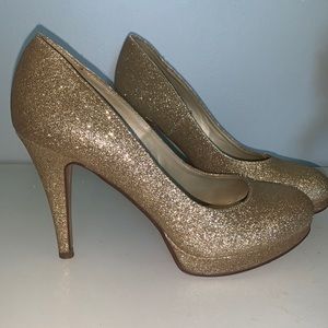 Gold Sparkle Heels